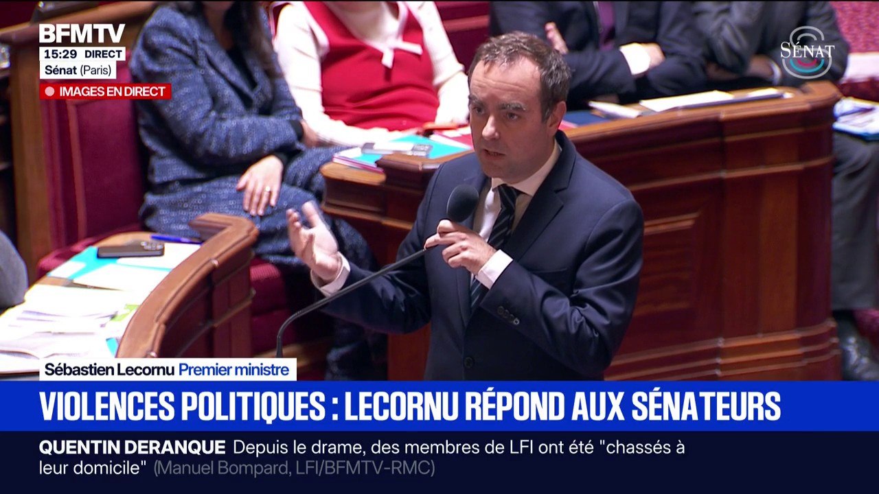 Violences politiques: "Ma boussole est simple; c'est de refuser la violence d'où qu'elle vienne", répond Sébastien Lecornu aux députés