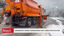 Karabük'ün yüksek kesimlerinde kar yağışı etkili oluyor