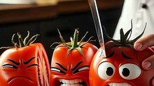 Tomato Crying While Cutting 😭🍅 | Cute & Funny Fruit Cartoon
