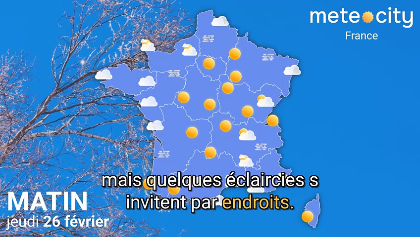 Bulletin météo France du jeudi 26 février 2026