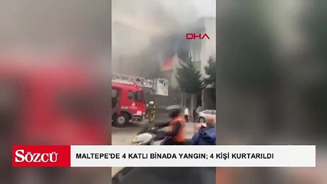 Maltepe'de 4 katlı binada yangın; mahsur kalan 4 kişi kurtarıldı
