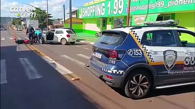 Motociclista fica ferido em batida com carro em Toledo