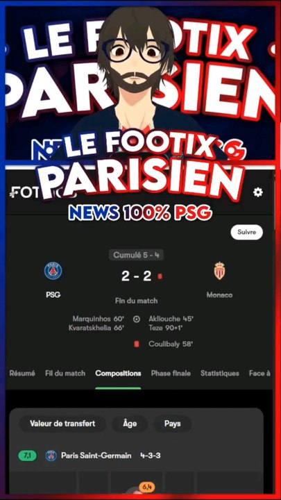 PSG 2-2 MONACO MAIS QUALIFIÉ 🔥Le Paris Saint-Germain fait 2-2 contre AS Monaco…