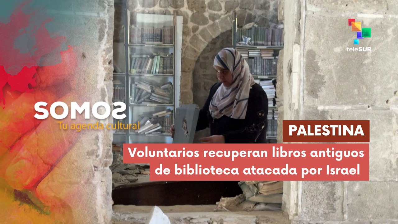SOMOS | Palestina | Voluntarios recuperan libros antiguos de biblioteca atacada por Israel 25-02-2026