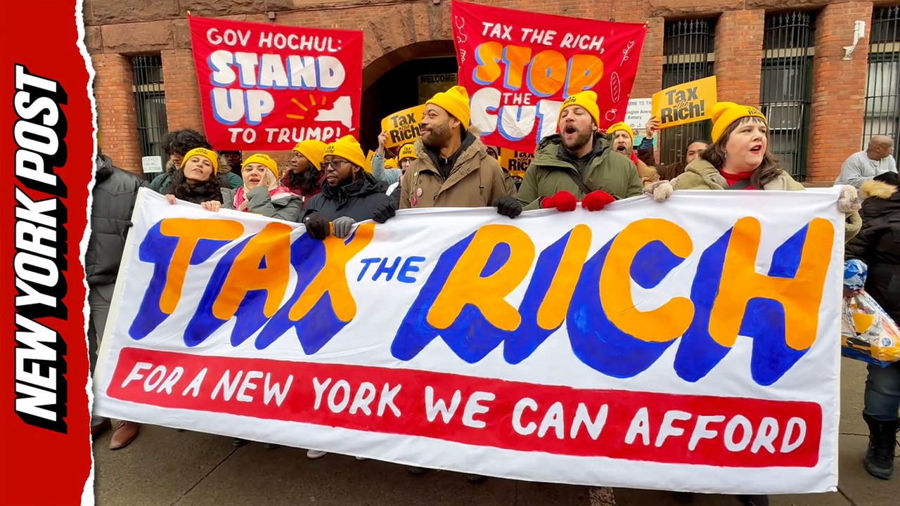 Hundreds of protesters gather in Albany, NY for 'Tax the Rich' rally