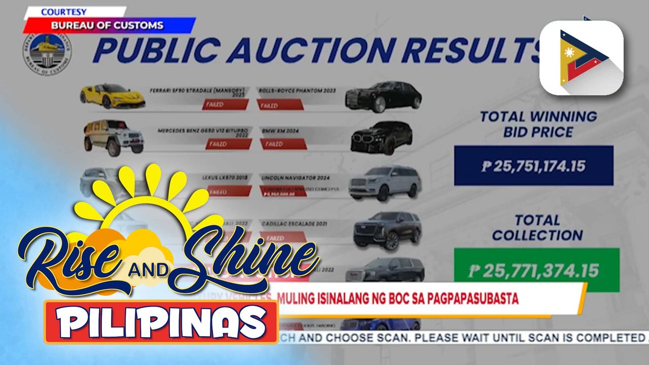 12 luxury vehicles, muling isinalang ng BOC sa pagpapasubasta; isa sa mga sasakyan ng pamilya Discaya, naibenta ng halos P7M | ulat ni Gab Villegas