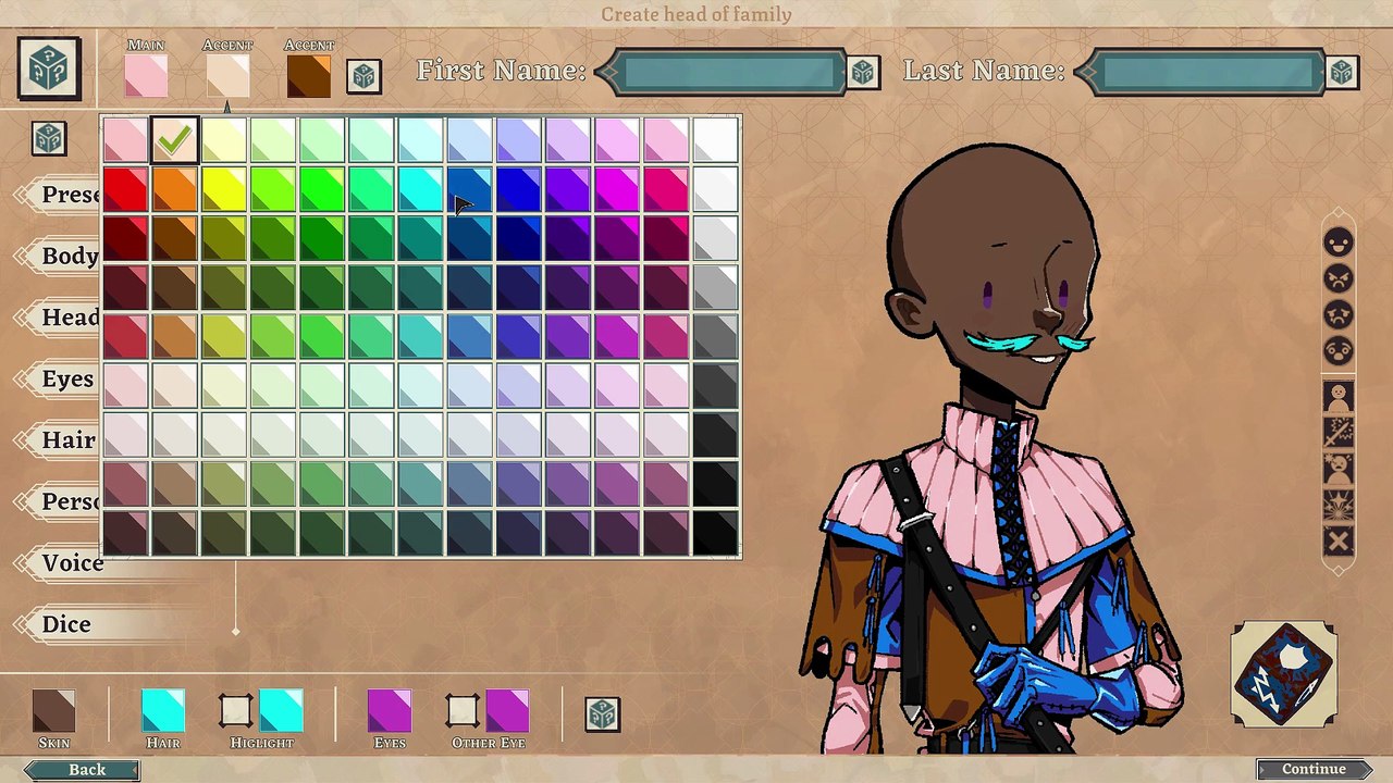 Dice Gambit : The First Act - Character Creation