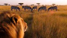 Lion POV – Ambush in Tall Grass,Predator’s Eye View: The Silent Stalk