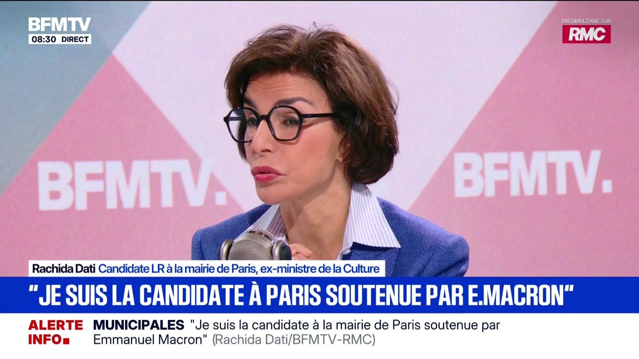 Municipales à Paris: Rachida Dati définit la candidature de Pierre-Yves Bournazel comme celle "de l'échec ou de la volonté de reconduire cette gauche"