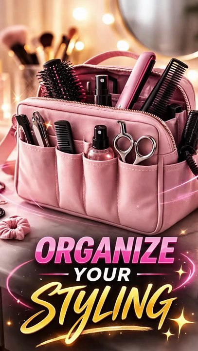 Hair Tools Travel Organizer Bag | for Dyson Airwrap & Shark FlexStyle (Pink)