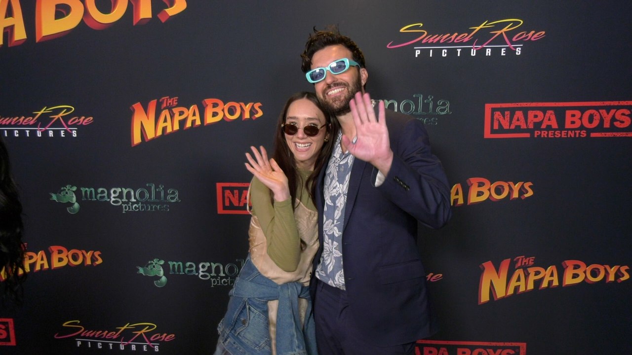 Patty Guggenheim and Greg Worswick on the red carpet at the Los Angeles premiere screening of "The Napa Boys"
