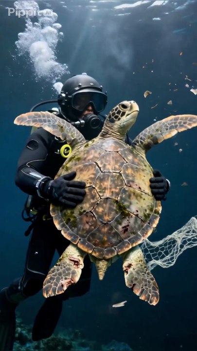 Ancient Sea Turtle Saved From Deadly Ghost Nets