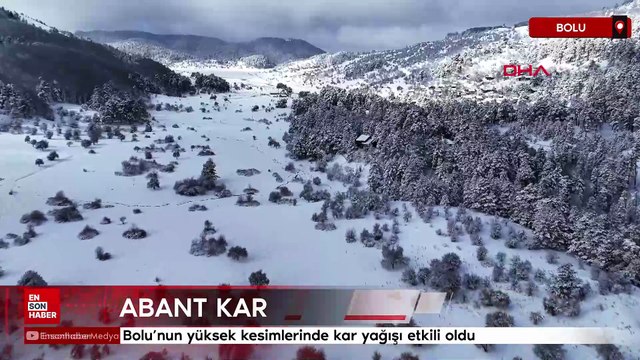 Abant Gölü Milli Parkı karla beyaz örtüye büründü