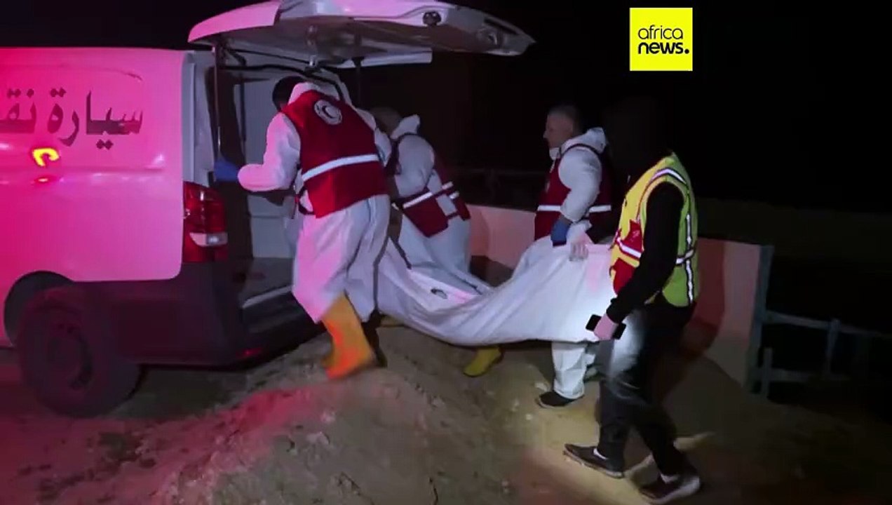 Libyan Red Crescent retrieves bodies of migrants on beach near capital