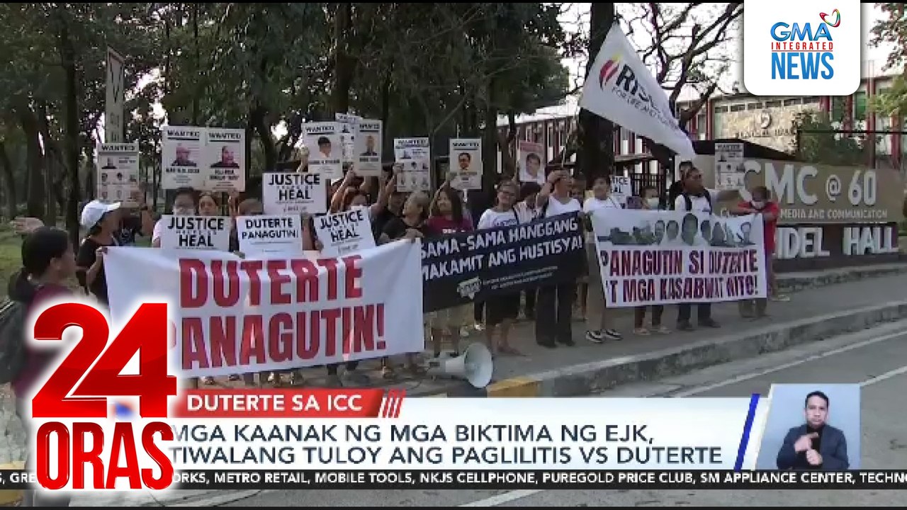 Mga kaanak ng mga biktima ng EJK, tiwalang tuloy ang paglilitis vs Duterte | 24 Oras