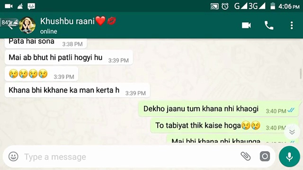 funny cute and romantic couple story WhatsApp chat conversation to girlfriend park