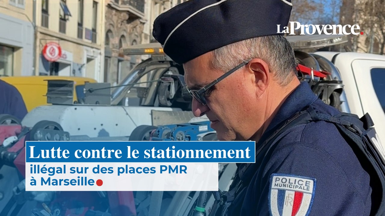 Lutte contre le stationnement illégal sur des places PMR  à Marseille