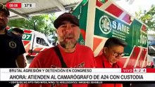 Traslado de Facundo, camarógrafo de A24 agredido y detenido por la policía en el Congreso