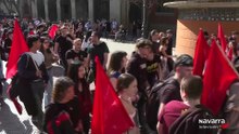 Estudiantes recorren Pamplona en contra del fascismo