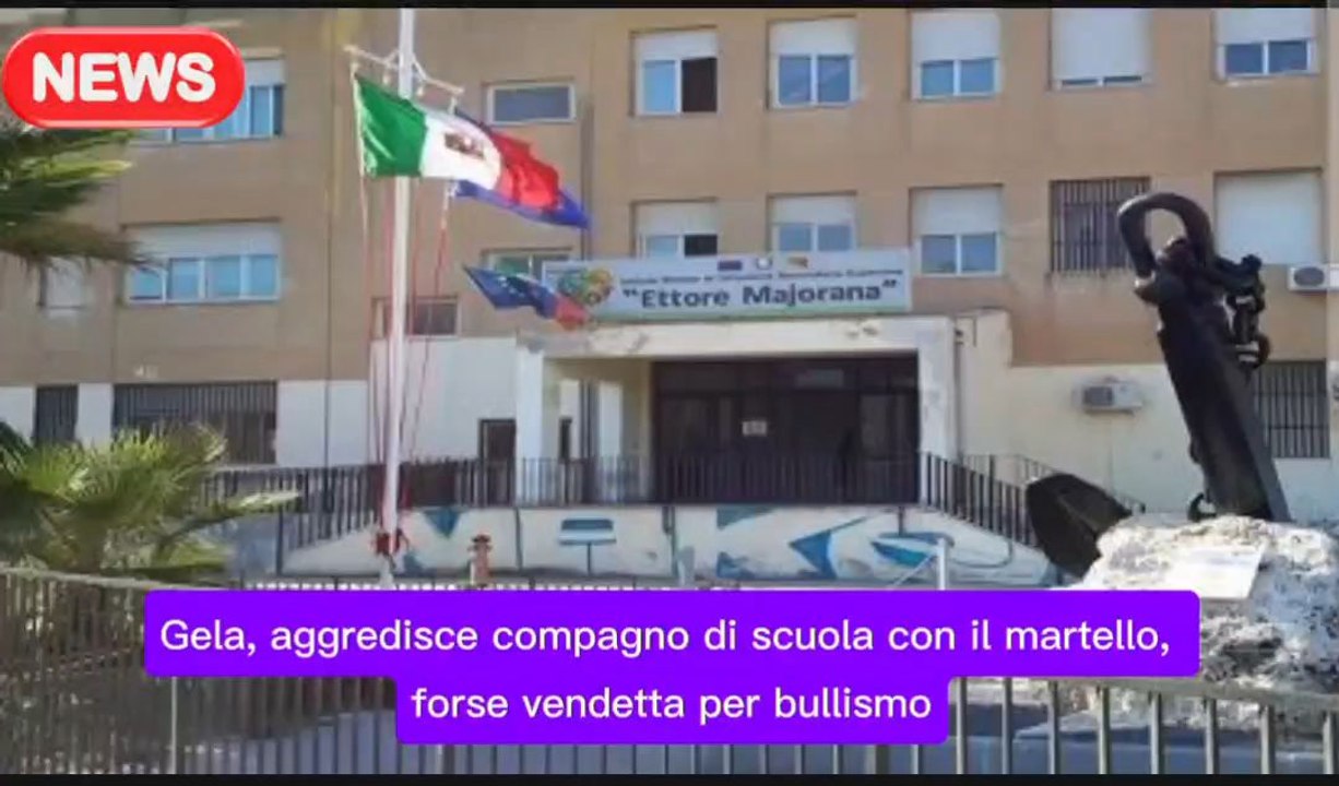 Gela, aggredisce compagno di scuola con il martello, forse vendetta per bullismo.#cronaca #giallo #ansa #notizie