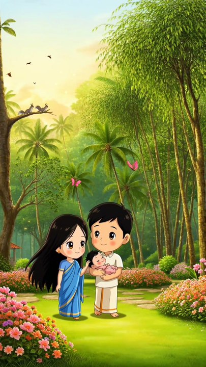 Mom and Dad's Peaceful Jungle Walk with Baby 🌿❤️