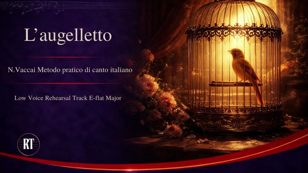 Vaccai | L'augelleto in lacci stretto | Low Voice rehearsal track | E-flat Major