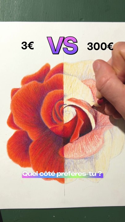 Dessin réaliste aux crayons de couleur à 3€ vs 300€