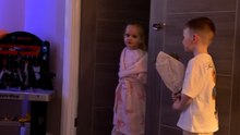 Young Girl Returns A Gift Bag After Receiving Flowers On Valentine’s Day