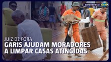 Garis ajudam moradores a limpar casas em Juiz de Fora