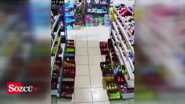 Kahramanmaraş'ta yaşanan deprem, bir işletmenin güvenlik kamerasına yansıdı!