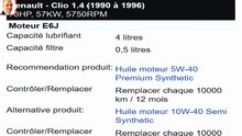 Moteur clio 1.4 energy (Huile moteur)