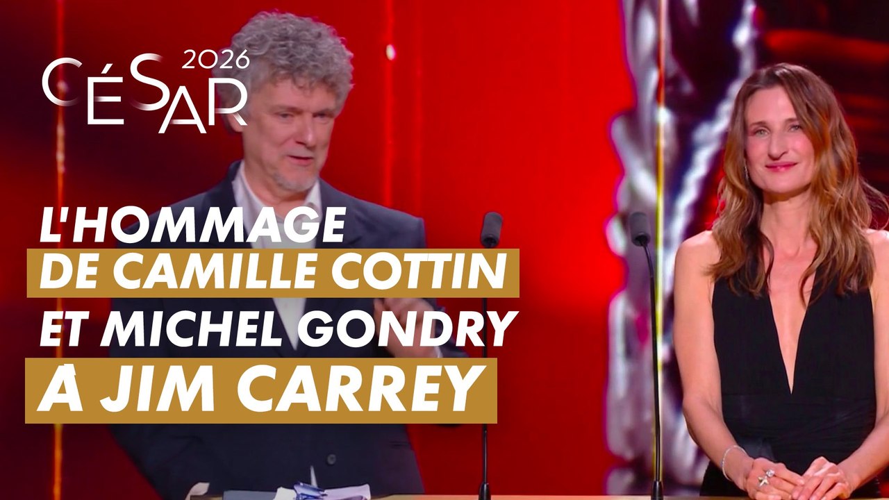 Le vibrant hommage de Camille Cottin et Michel Gondry à Jim Carrey, César d'honneur 2026 - CANAL+