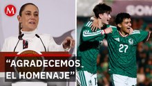 Sheinbaum agradece homenaje al Ejército en partido de México