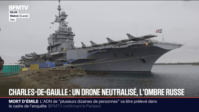 Un drone probablement russe neutralisé alors qu'il se dirigeait vers le porte-avions Charles de Gaulle