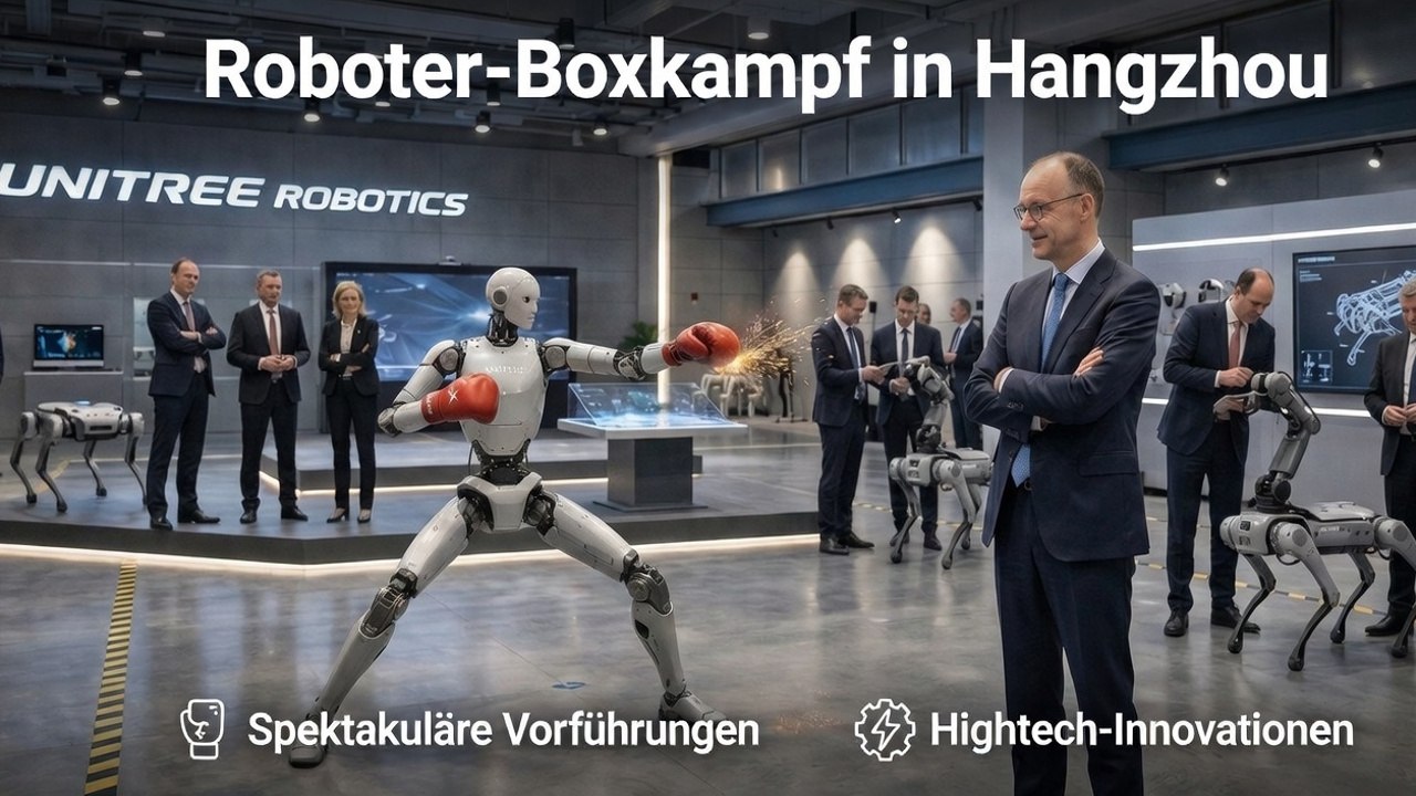 Friedrich Merz sieht Roboter-Boxkampf | China-Reise mit Fokus auf Innovation & Wirtschaft