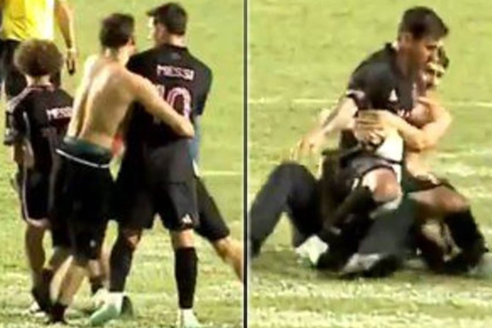 Varios aficionados saltan al campo y tiran a Messi al suelo: peligro en Puerto Rico