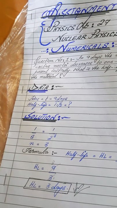 Class 12 Physics Solved Numerical Sindh board New book Chapter No 27 Nuclear Physics question 1