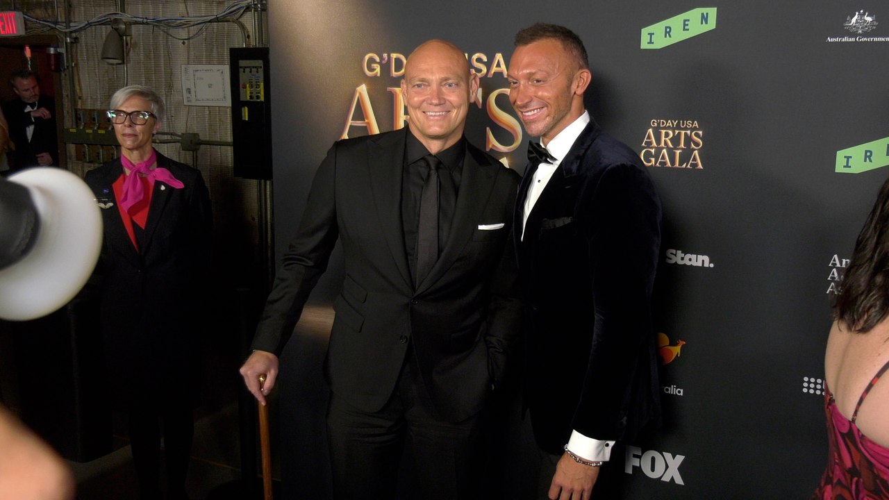 Michael Klim and Ian Thorpe attend the 23rd Annual G'Day USA Arts Gala blue carpet