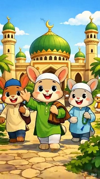 Cute Rabbits Going to Mosque for Jumma Prayer