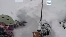 Dramatic rescue: Skier pulled alive from deep snow in California