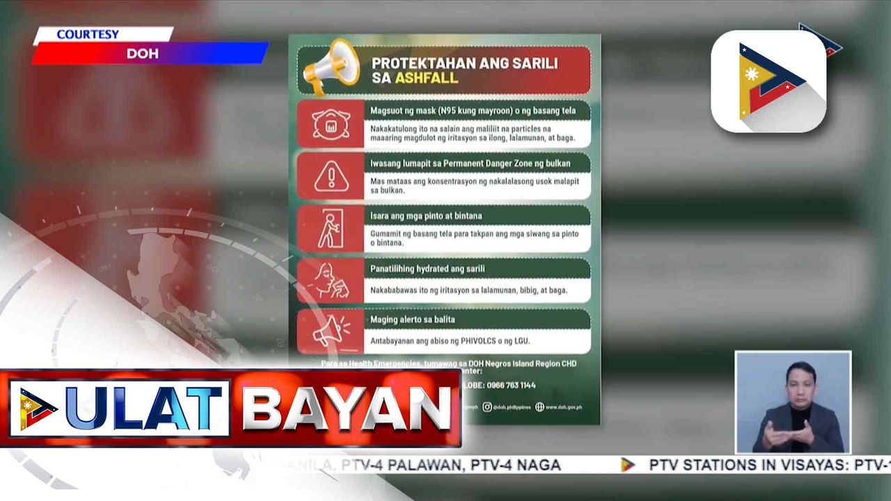 DOH, naglabas ng paalala sa panganib na dala ng ashfall sa kalusugan