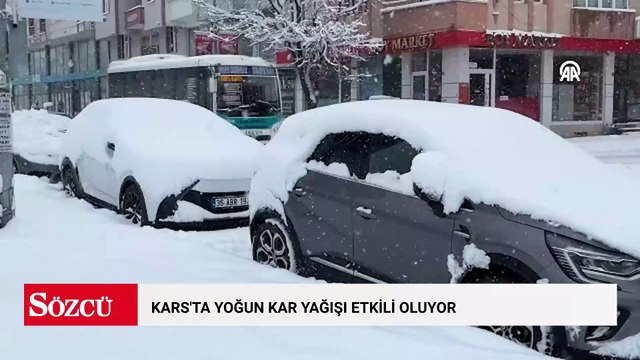 Kars'ta yoğun kar yağışı etkili oluyor