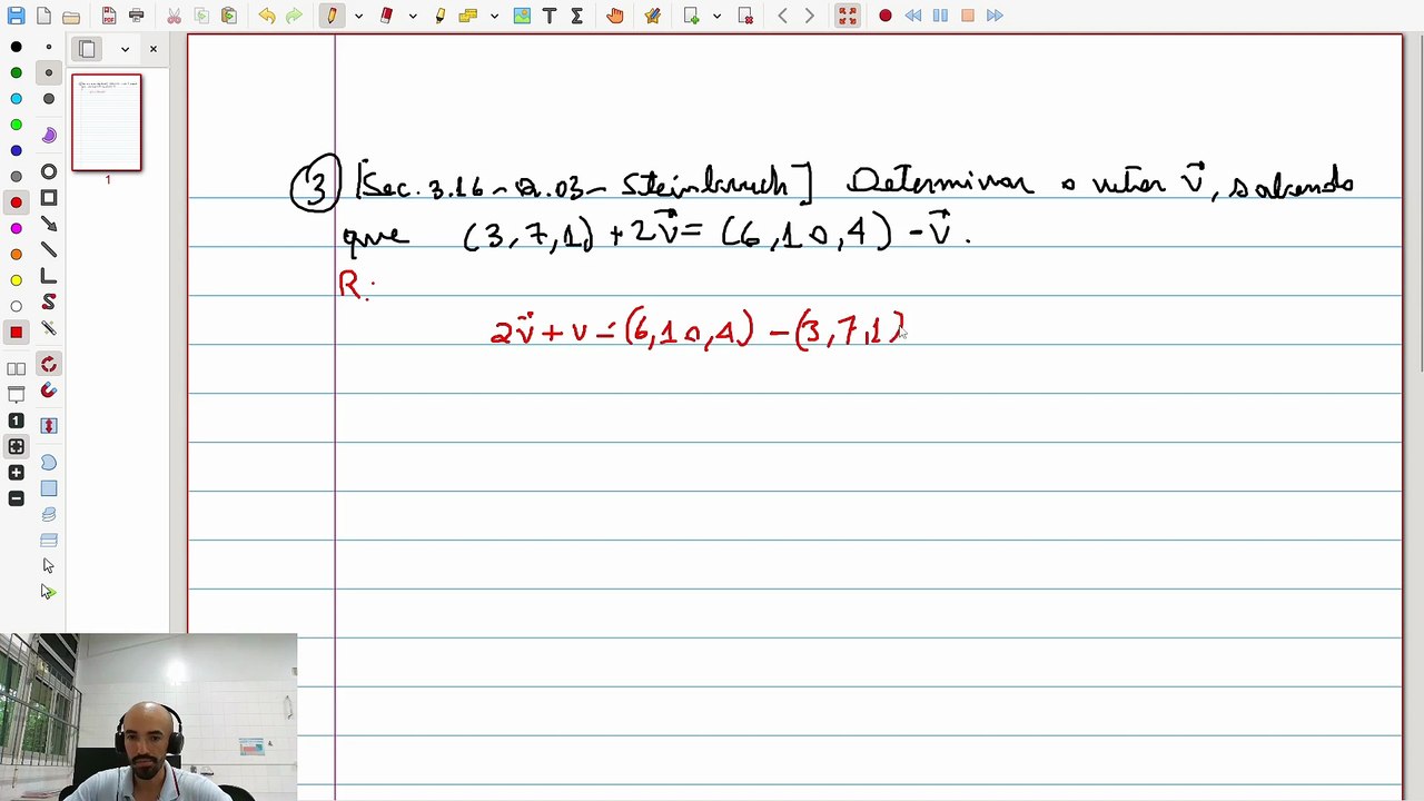 (Exercício 3) [Sec. 3.16 - Q.3 - Steinbruch] Equação Vetorial: Questão Resolvida | VET&GEO-A3.73