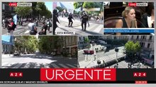 Tensión entre la Policía y los manifestantes en el Congreso