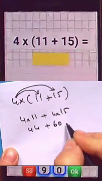 İşlemlerle Cebirsel Düşünme - Dağılma Özelliği ile İşlem Yapma - 5. Sınıf Matematik #Shorts