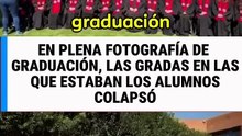 Pánico en plena graduación: gradas colapsan durante foto grupal