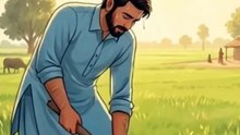 Hardworking Farmer in Lush Green Fields | Summer Afternoon Work Illustration 4K