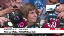 Bullrich en el Senado después de la sanción de la Ley Penal Juvenil