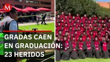 Estudiantes caen tras colapso de estructuras en foto de graduación de la Ibero Santa Fe en CdMx