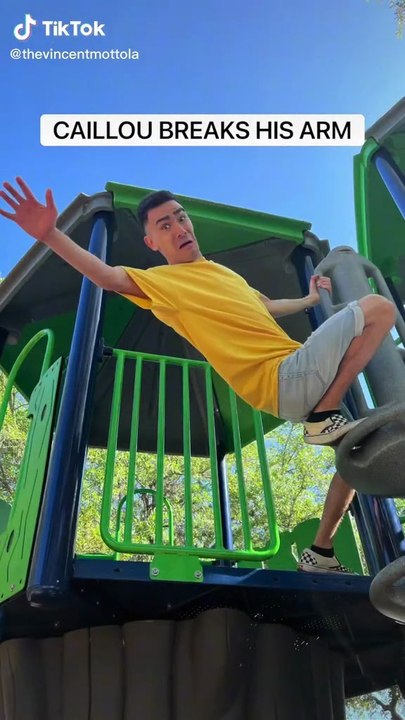 Caillou breaks his arm